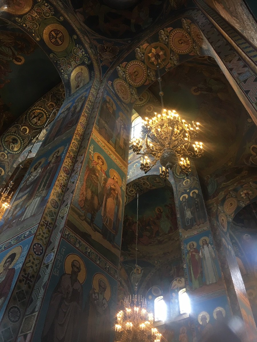 Mosaic-covered interior of the Church of the Savior on Spilled Blood