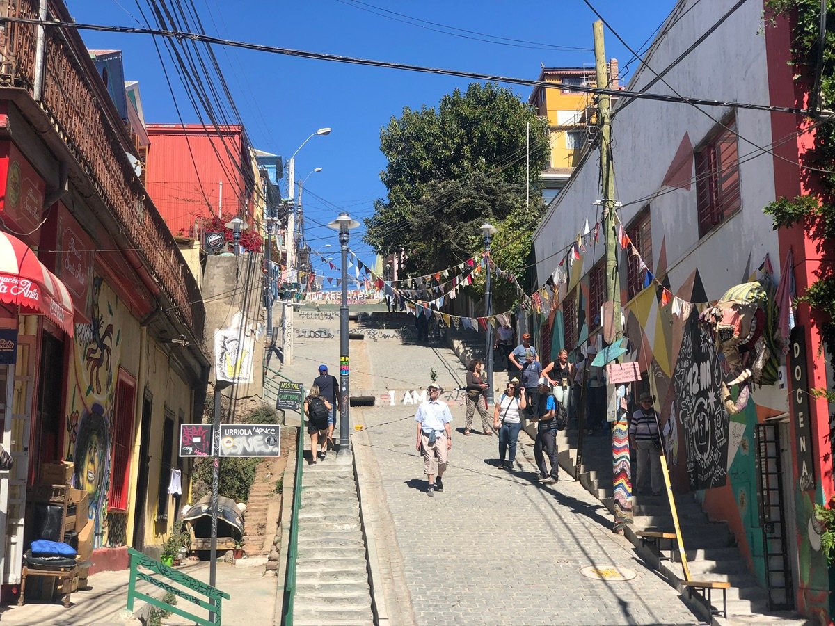 Vibrant street art in Valparaíso, Chile