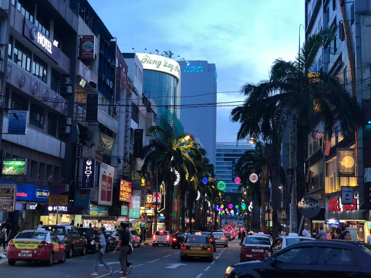 Bustling street scene in Bukit Bintang