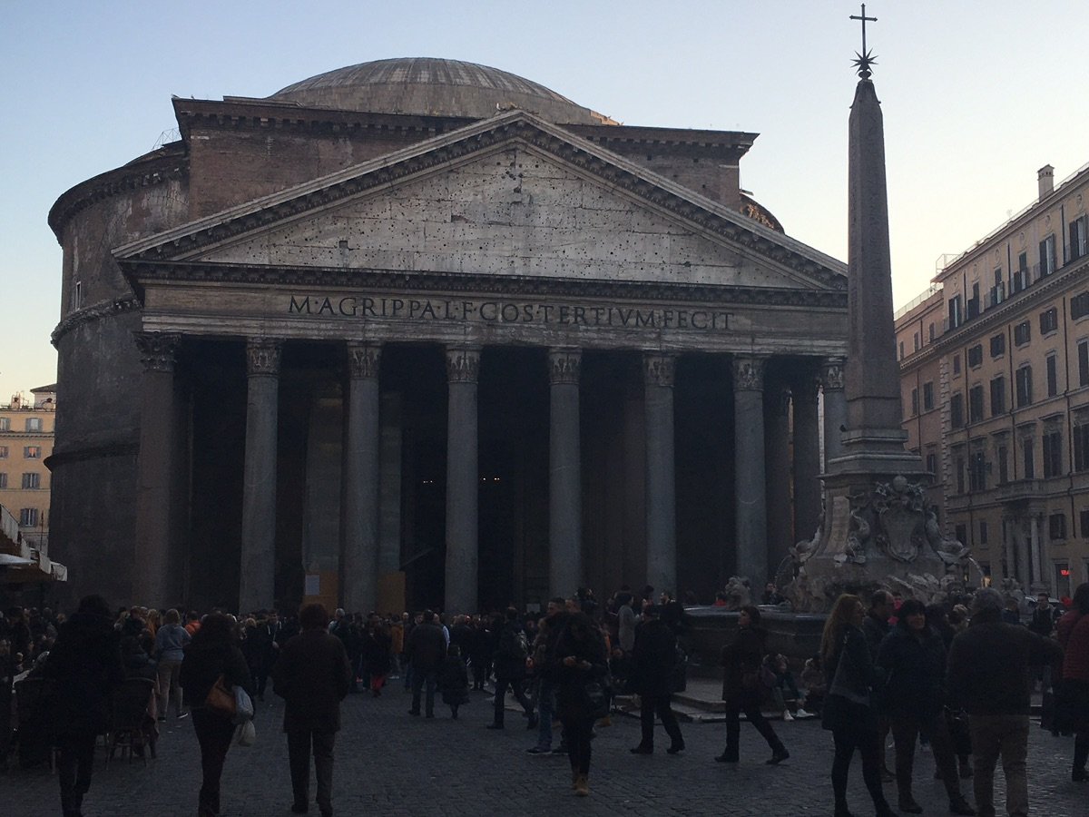 Close-up of Pantheon columns and ceiling details