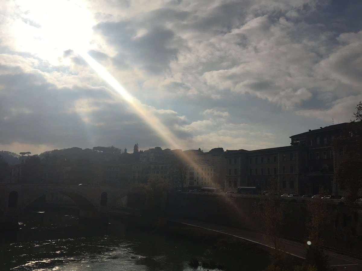 View of Castel SantAngelo from Ponte SantAngelo in Rome