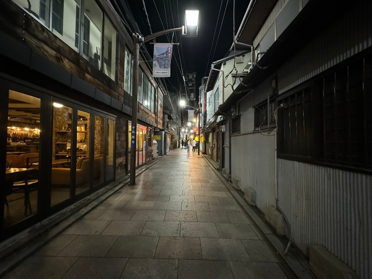 Paisaje urbano de Nara con luces