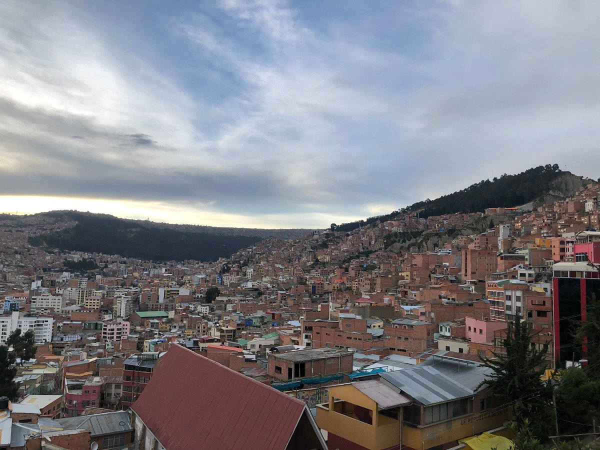 Close-up on the densely packed houses covering the hillsides