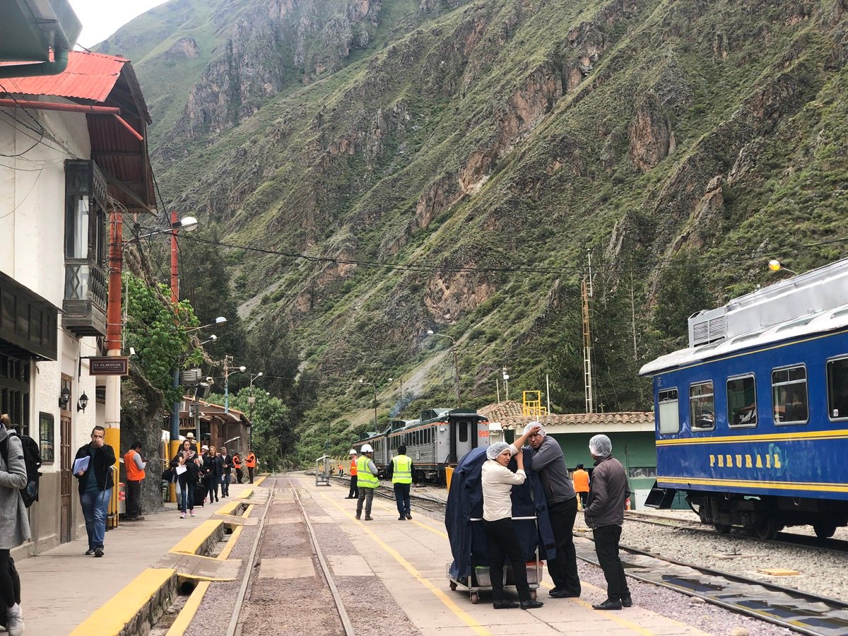 Scene at Ollantaytambo train station