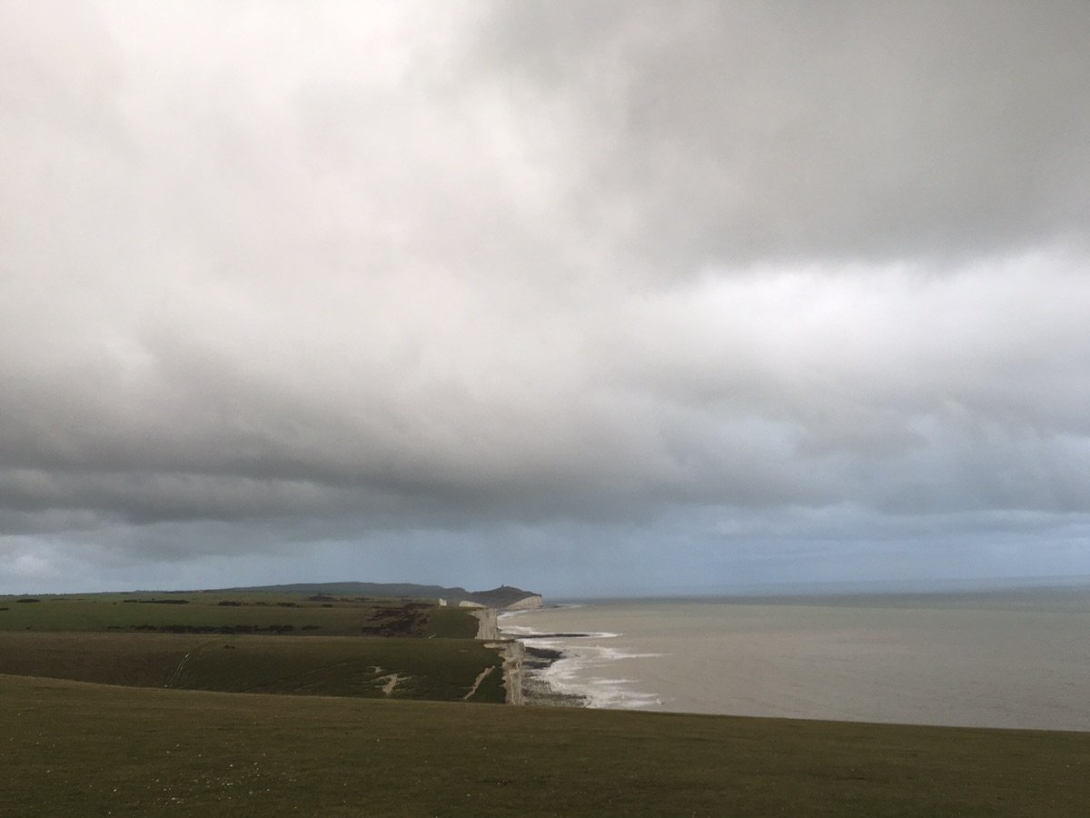 Panoramic view of Seven Sisters and Cuckmere Haven
