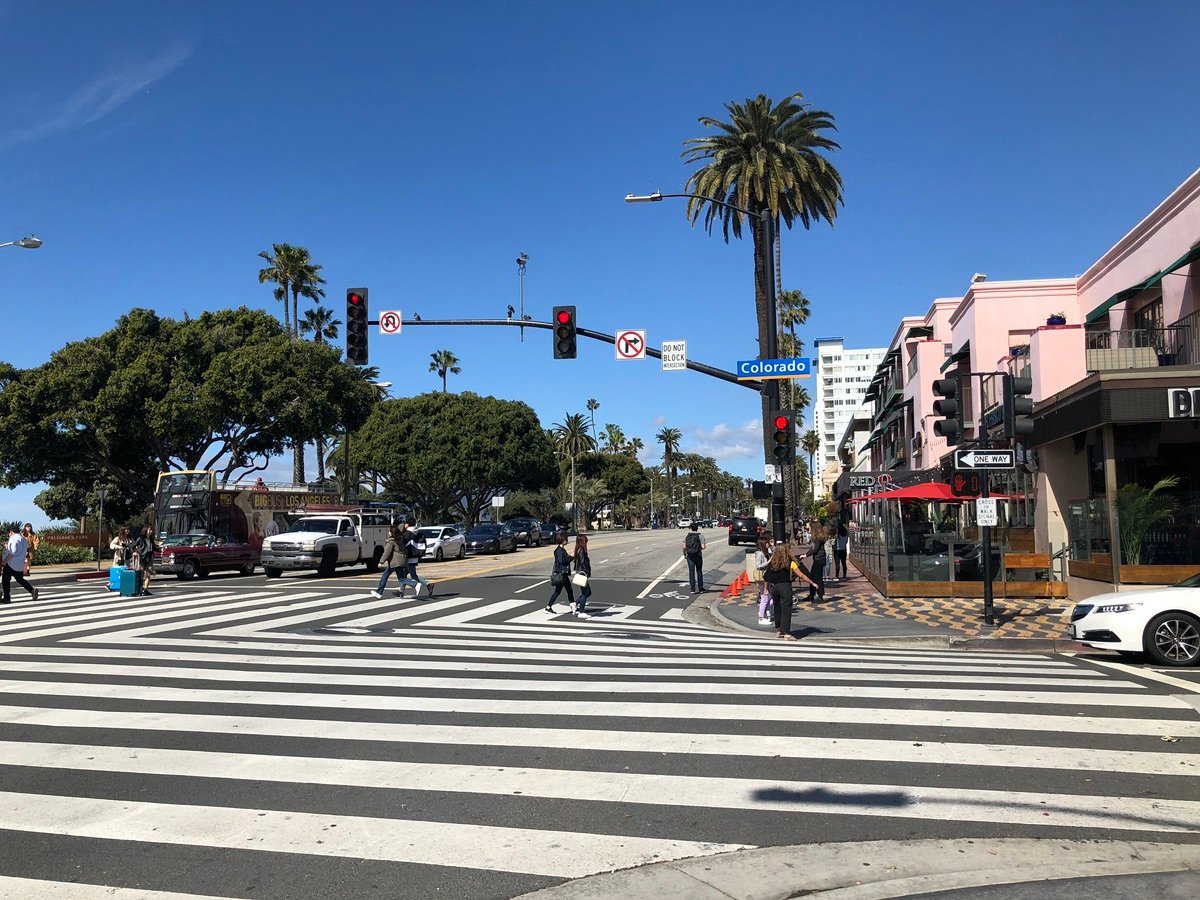 Blue sky and palm trees