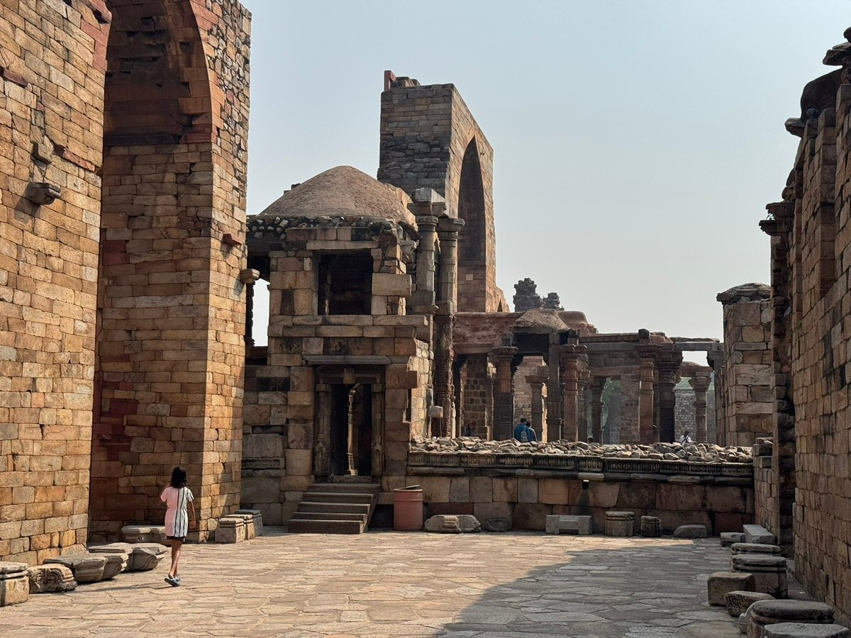 Lush green areas within the complex grounds
