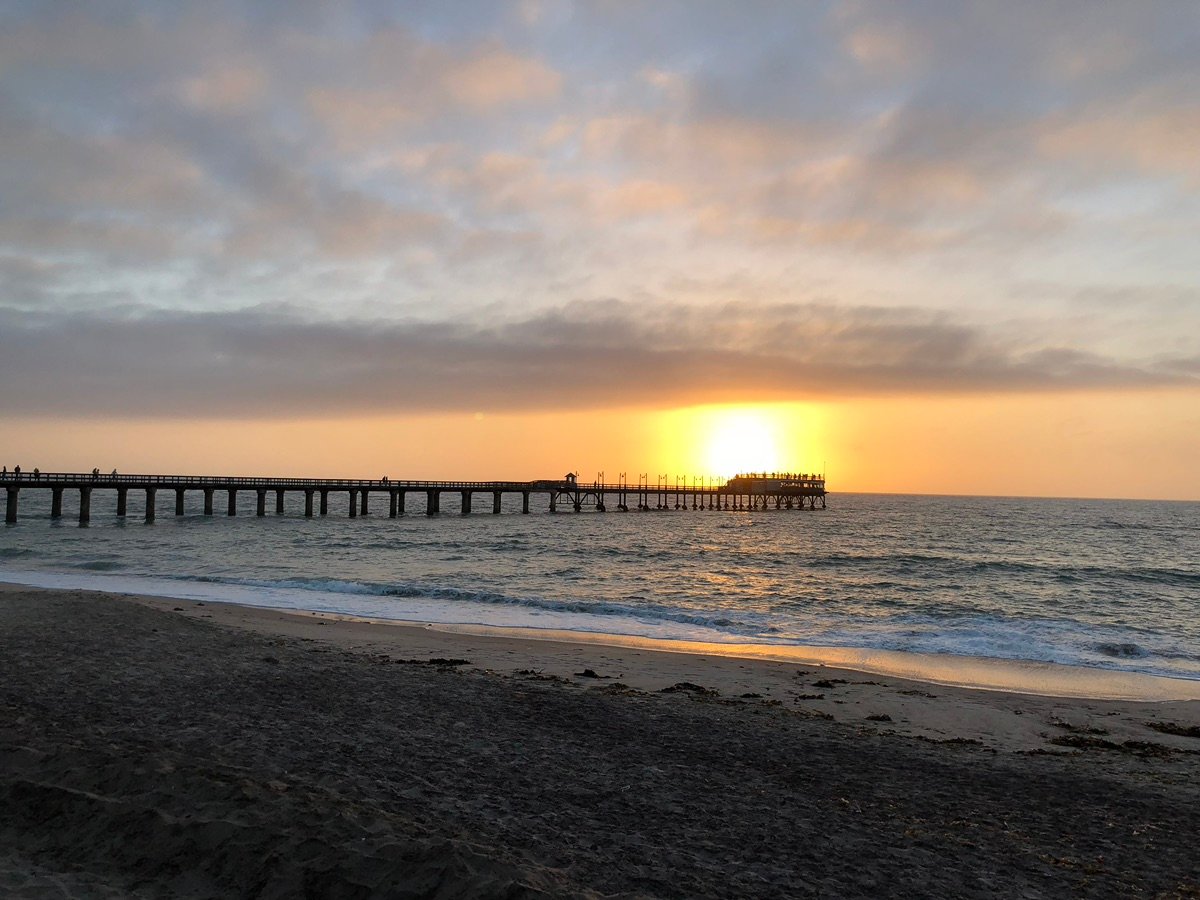 View of the Swakopmund coastline from the jetty