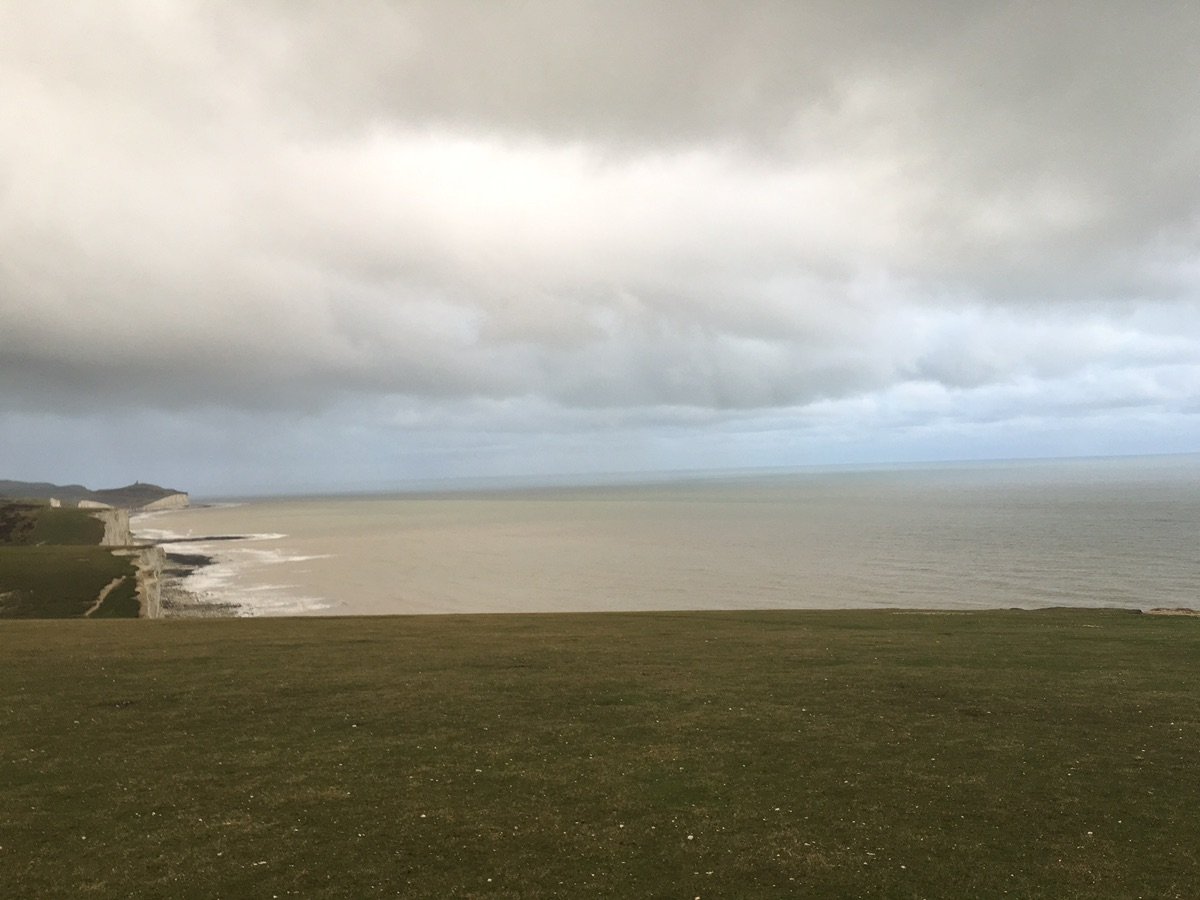 Estuary with land and water features